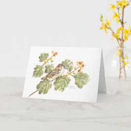 Autumn Sparrow Blank Note Card Greeting Card Karte