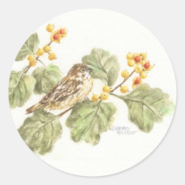 Autumn Sparrow Stickers (Vorderseite)