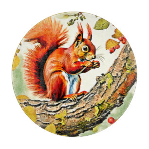 Autumn Squirrel Art Schneidebrett