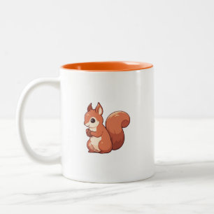 Autumn Squirrel Ästhetik Zweifarbige Tasse