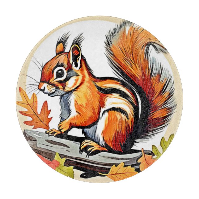 Autumn Squirrel Charm Design Schneidebrett (Vorderseite)