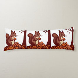 🐿️ Autumn Squirrel Long Pillow - Cozy Body Seitenschläferkissen