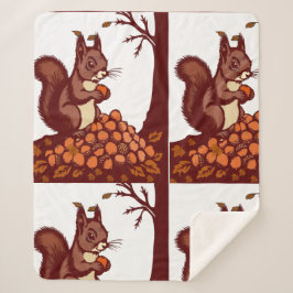 🐿️ Autumn Squirrel Sherpa Blanket - Fall Forest Sherpadecke