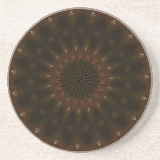 Autumn Star Kaleidoscope Mandala Sandstein Untersetzer