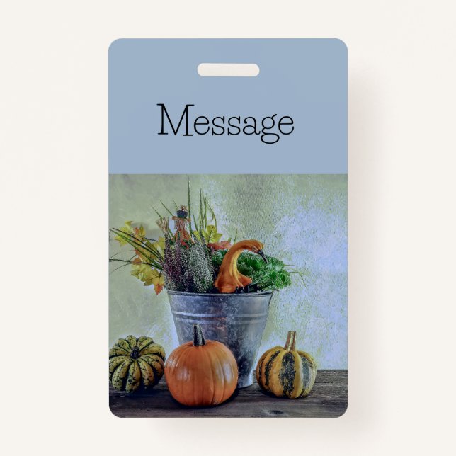 Autumn still life with pumpkins, flowers  ausweis (Vorderseite)