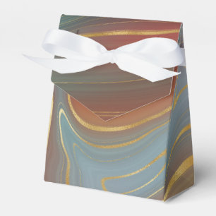 Autumn Strata   Terra Cotta Aquamarin und Gold Aga Geschenkschachtel