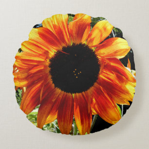 Autumn Sunflower Pillow Rundes Kissen