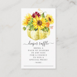 Autumn Sunflower Pumpkin Baby Dusche Windel Windel Begleitkarte