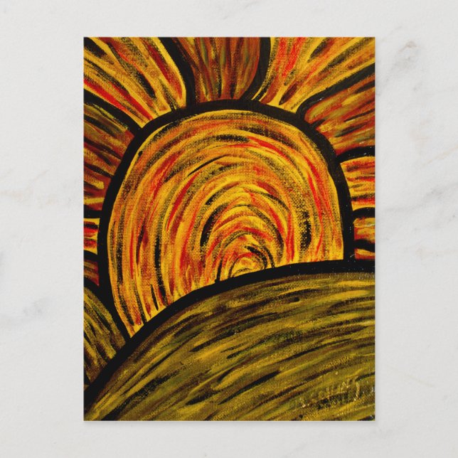 Autumn Sunset Art Postcard Postkarte (Vorderseite)