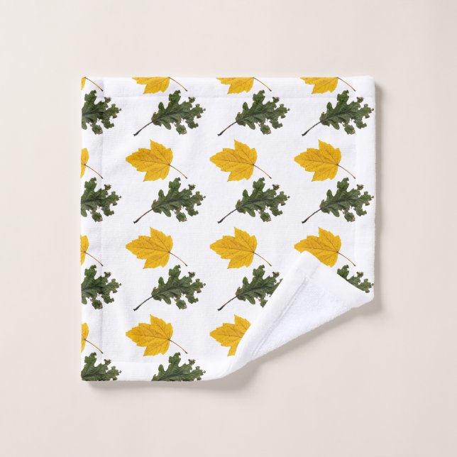 Autumn Symmetry Leaf Pattern Badhandtuch Set (Waschlappen)