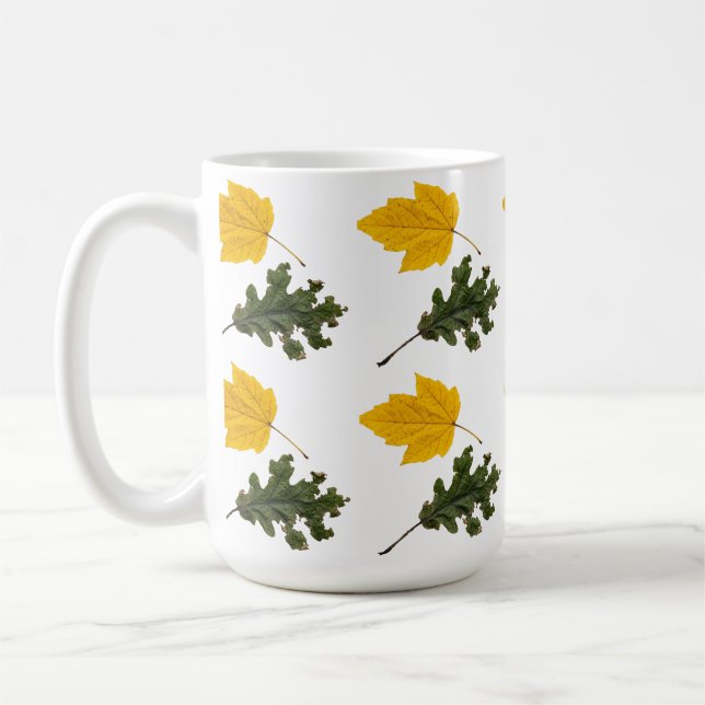 Autumn Symmetry Leaf Pattern Kaffeetasse (Links)