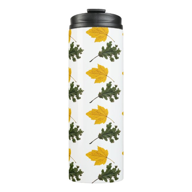Autumn Symmetry Leaf Pattern Thermosbecher (Vorderseite)