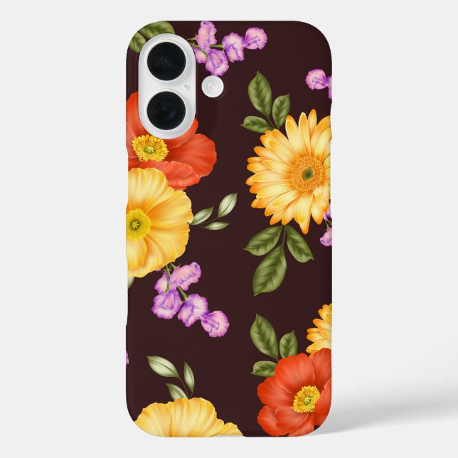 Autumn Symphony – Floral Design iPhone 16 Hülle (Rückseite)