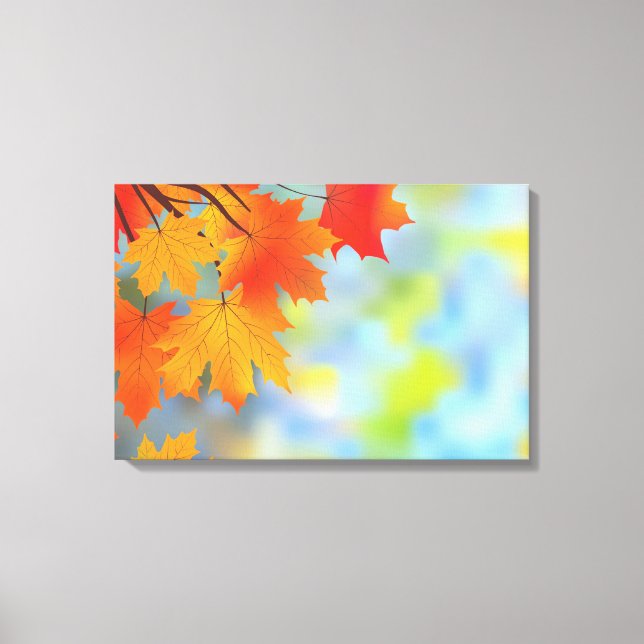 Autumn Thema Schöne Wrapped Canvas Leinwanddruck (Vorderseite)
