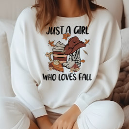 AUTUMN THEMA WESTERN NUR EIN MÄDCHEN, DIE LIEBEN F SWEATSHIRT