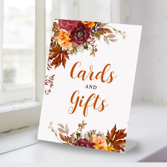 Autumn themed Cards & Gift Pedestal Sign Sockelschild (Von Creator hochgeladen)