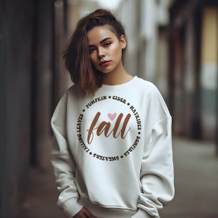 AUTUMN THEMED FALLING BLÄTTER, PUMPKIN, CIDER SWEATSHIRT