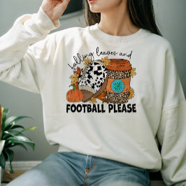 AUTUMN THEMED FALLING BLÄTTER UND FUSSBALL BITTE SWEATSHIRT