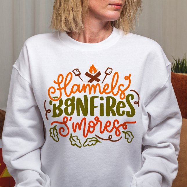 AUTUMN THEMED FLANNELS BONFIRES SMORES SWEATSHIRT (Von Creator hochgeladen)