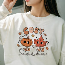 AUTUMN THEMED RETRO GROOVY COZY SAISON SWEATSHIRT