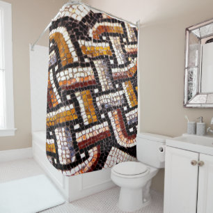 Autumn Toned Roman Mosaic Duschvorhang