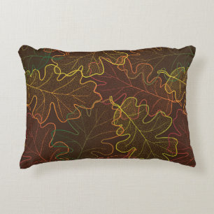 Autumn transparent oak leaves pattern background. dekokissen