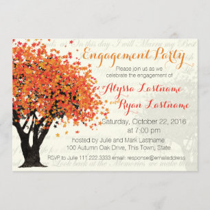 Autumn Tree Engagement Party Einladung
