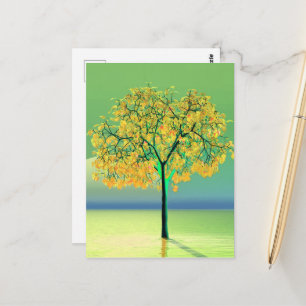 Autumn Tree Sunset Postcard Postkarte