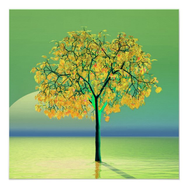 Autumn Tree Sunset Poster (Vorderseite)