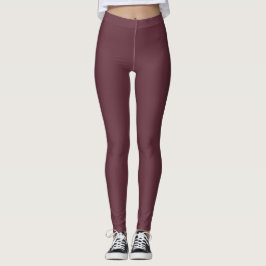 Autumn Trend Color Dark Red Wine Solid Leggings