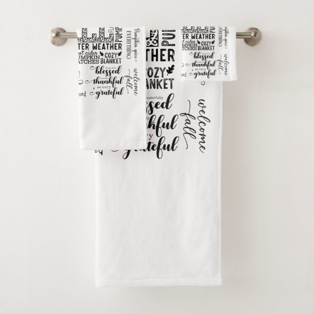 Autumn Vibes Bathroom Towel Set (Insitu)