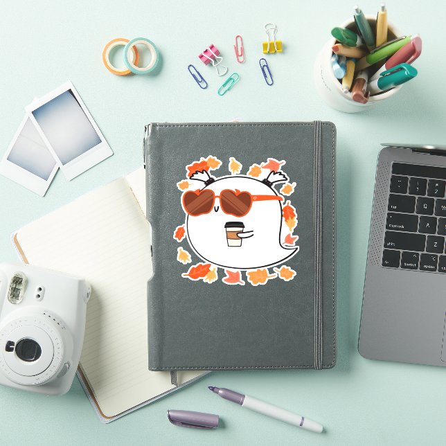 Autumn Vibes Cute Ghost Classic T-Shirt Aufkleber (iPad Hülle)