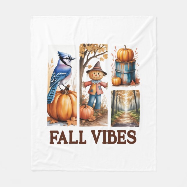 Autumn Vibes Fall Vibes Fleecedecke (Vorderseite)