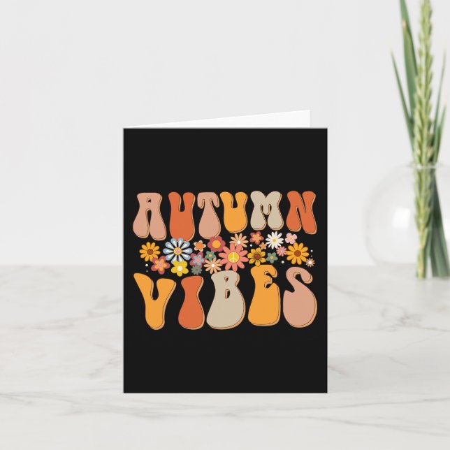 Autumn Vibes Groovy Design fällt Lover Erntedank Karte (Vorderseite)