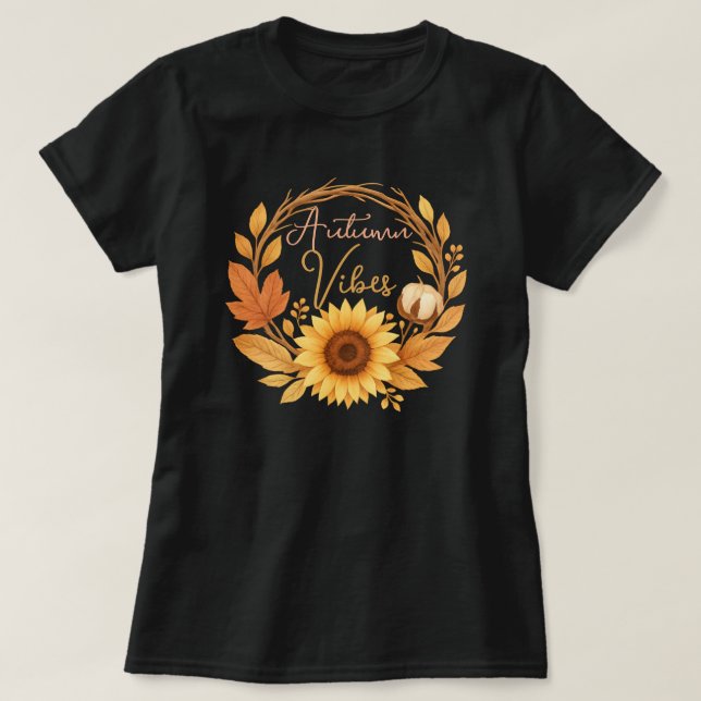 Autumn Vibes Sunflower T-Shirt (Design vorne)