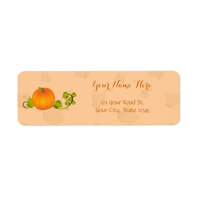 Autumn Vine Pumpkin mit anpassbarem Text (Vorne)
