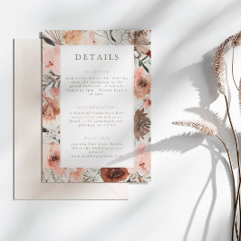 Autumn Watercolor Boho Floral Wedding Info Begleitkarte