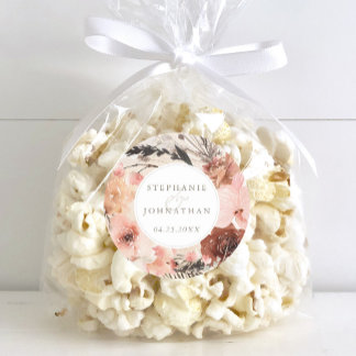 Autumn Watercolor Boho Floral Wedding Runder Aufkleber