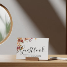 Autumn Watercolor Floral Wedding Gästebuchuntersch