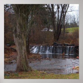 Autumn Waterfall Poster