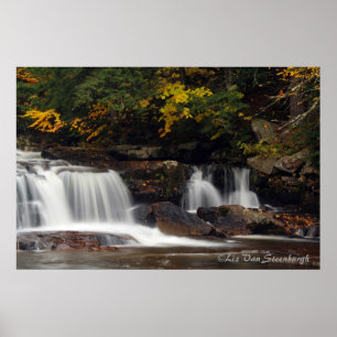 Autumn Waterfall Poster