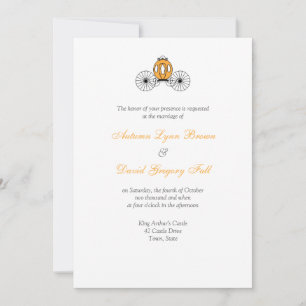 Autumn Wedding Invitations Pumpkin Carriage