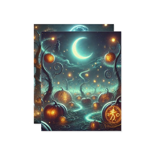 Autumn Whimsigoth Pumpkin Patch Scrapbook Paper (Vorderseite/Rückseite Beispiel)