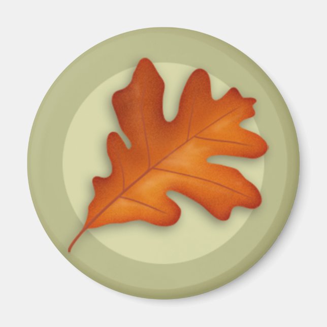 Autumn White Oak Leaf Magnet (Vorne)