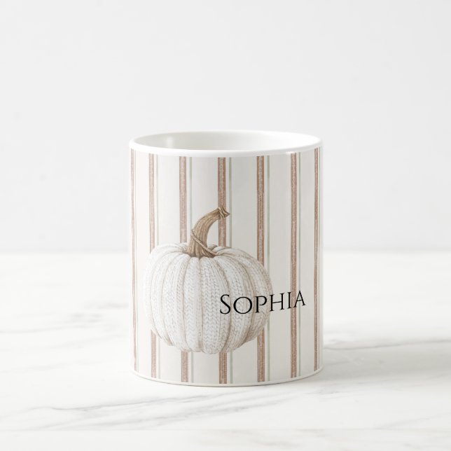 Autumn White Strick Pumpkin Kaffeetasse (Mittel)