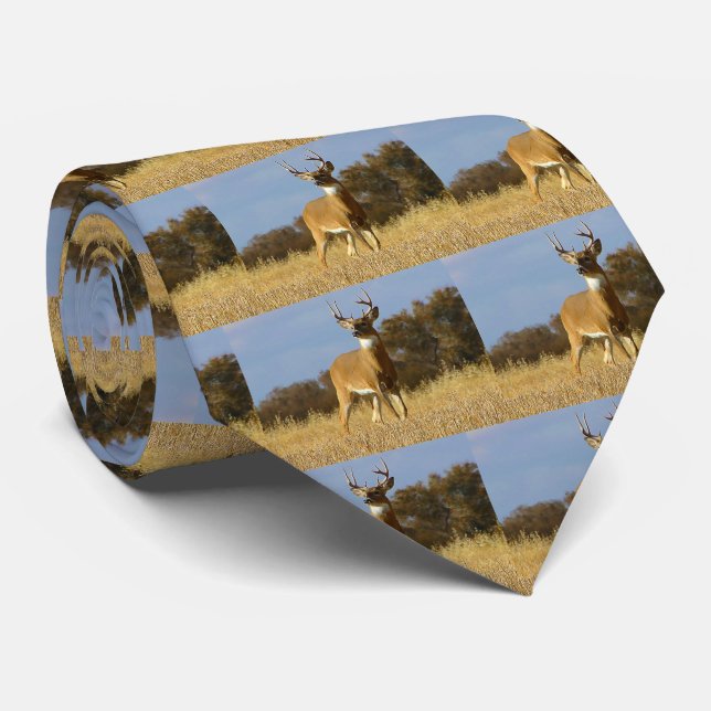 Autumn Whitetail Buck Men's Krawatte (Gerollt)