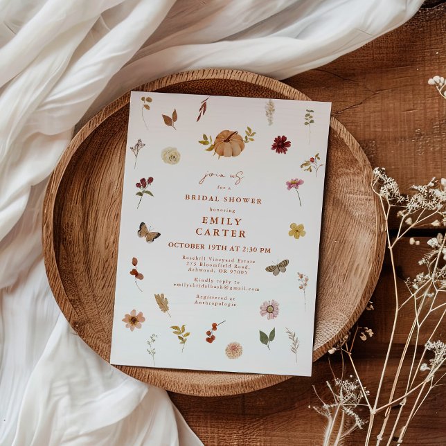Autumn Wildflower Bridal Shower Rustic Einladung (Von Creator hochgeladen)