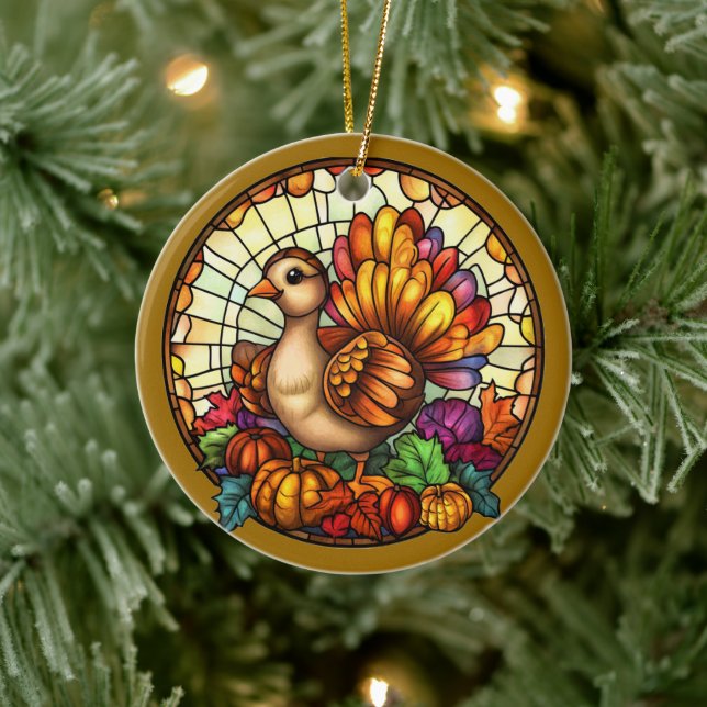 Autumn Wildlife Keramik Ornament (Baum)