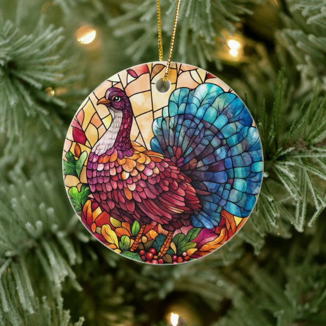 Autumn Wildlife Keramik Ornament (Baum)