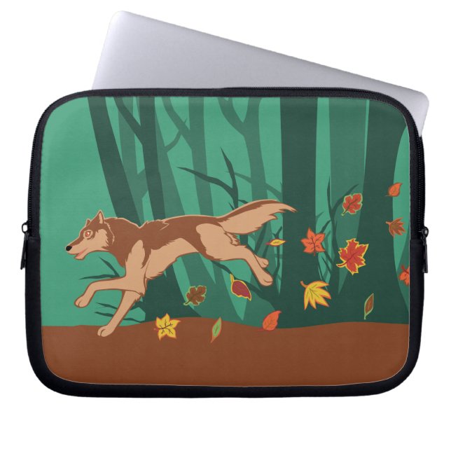 Autumn Wolf Laptopschutzhülle (Vorderseite)